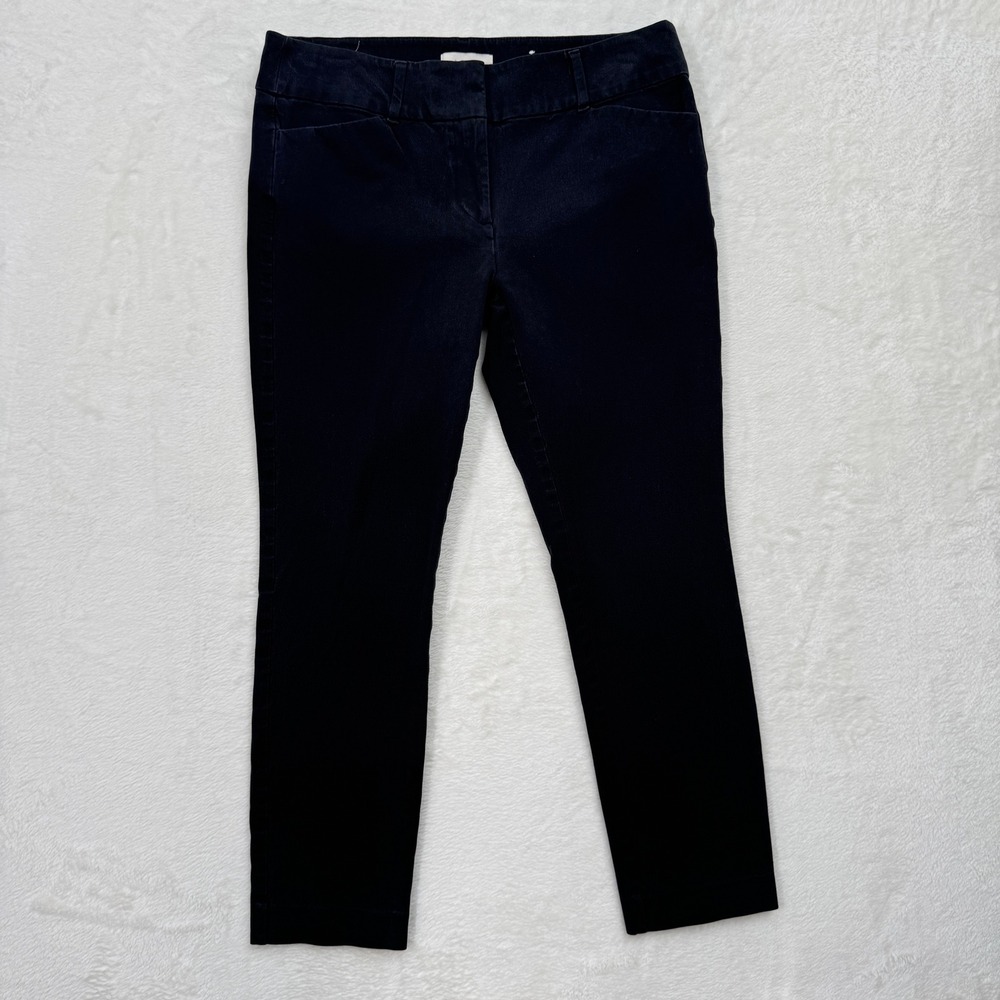 Loft Outlet Pants Womens 4 Black Skinny Ankle Mid Rise Stretch Workwear Trousers